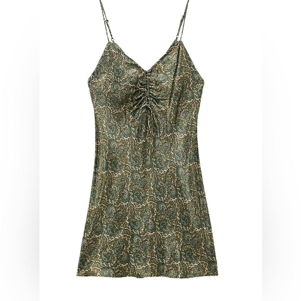 Zara Green Print Mini Dress